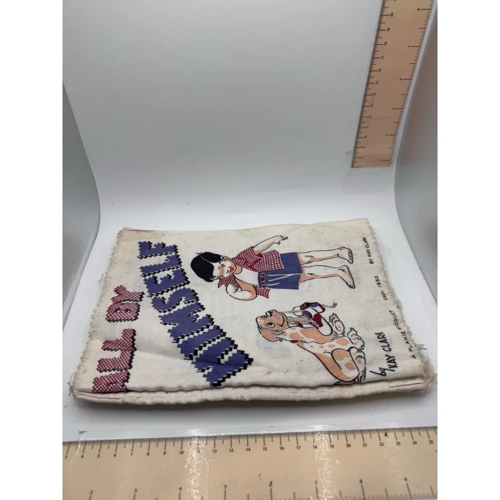 Vtg 1950 ALL BY HIMSELF Cloth Fabric Book Plakie Learn to Dress Tie Snap Zip FUN